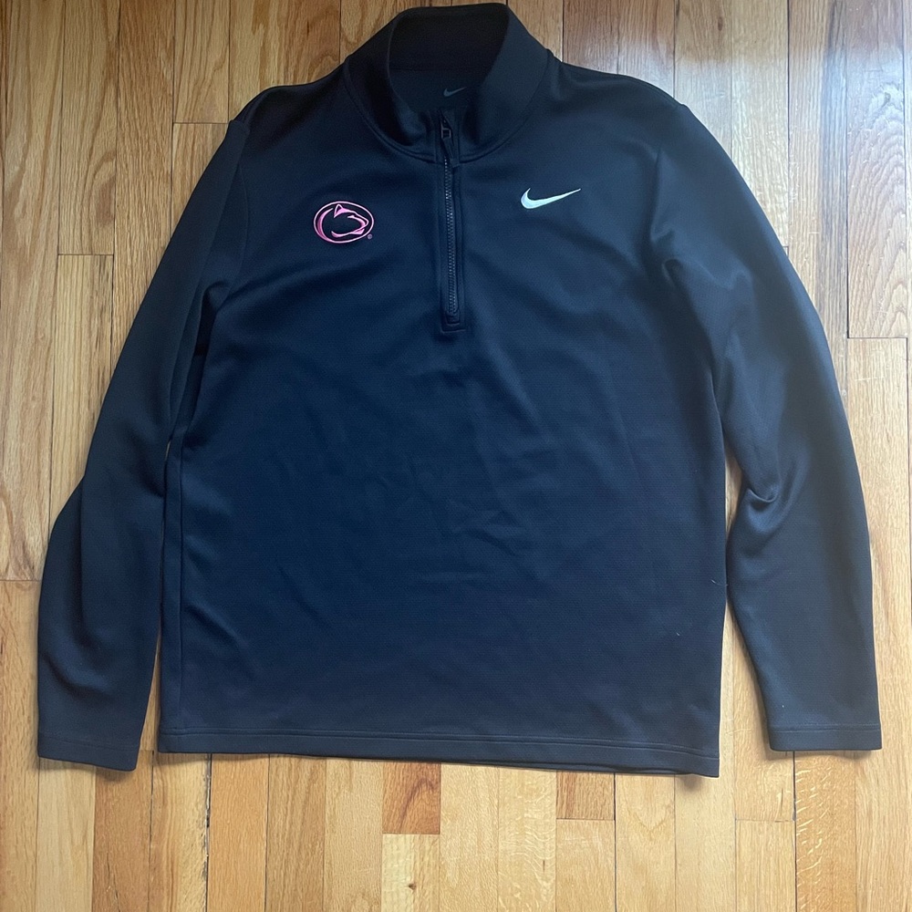 Penn State Branded Nike Black and Pink Quarter-Zip Top